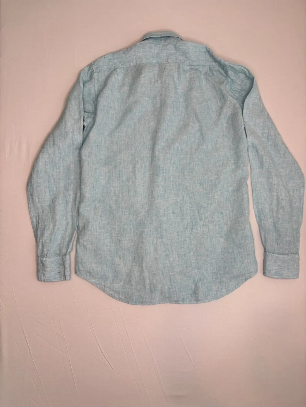 J.Crew Slim Linen Button Front Shirt Men's M Tall Blue Long Sleeve Lightweight